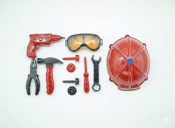 Meslek Setleri - Baretli Tamir Seti 11 Parça - Kırmızı - Image 1