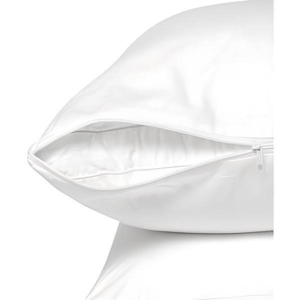 Beyaz fermuarlı yastık mitili, yastık kılıfı - Image 1