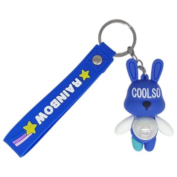 Figürlü ve Işıklı Silikon Anahtarlık -  Tavşan - Lacivert - Image 1