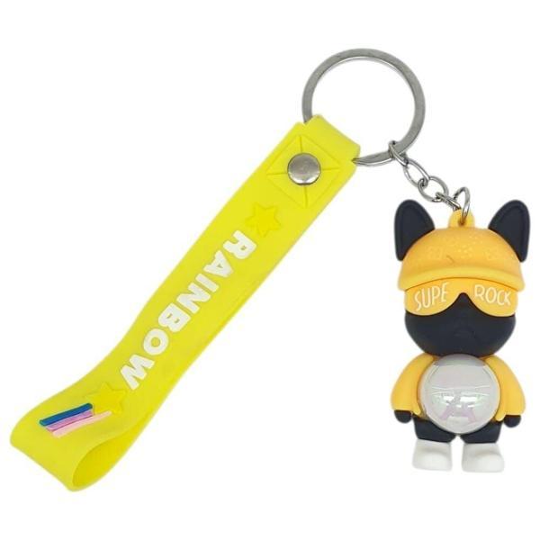 Figürlü ve Işıklı Silikon Anahtarlık -  Supe Rock - Sarı - Image 1