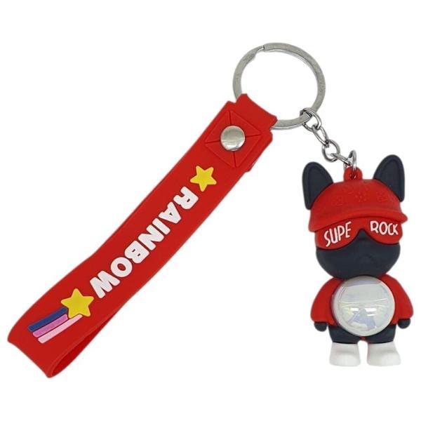 Figürlü ve Işıklı Silikon Anahtarlık -  Supe Rock - Kırmızı - Image 1