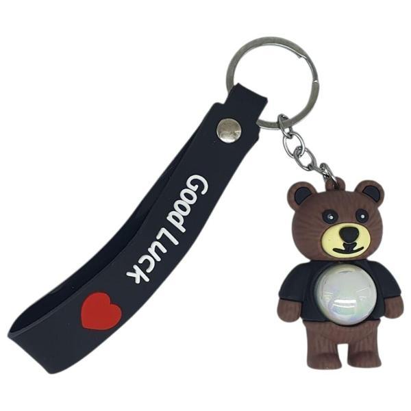 Figürlü ve Işıklı Silikon Anahtarlık -  Yogi - Siyah - Image 1