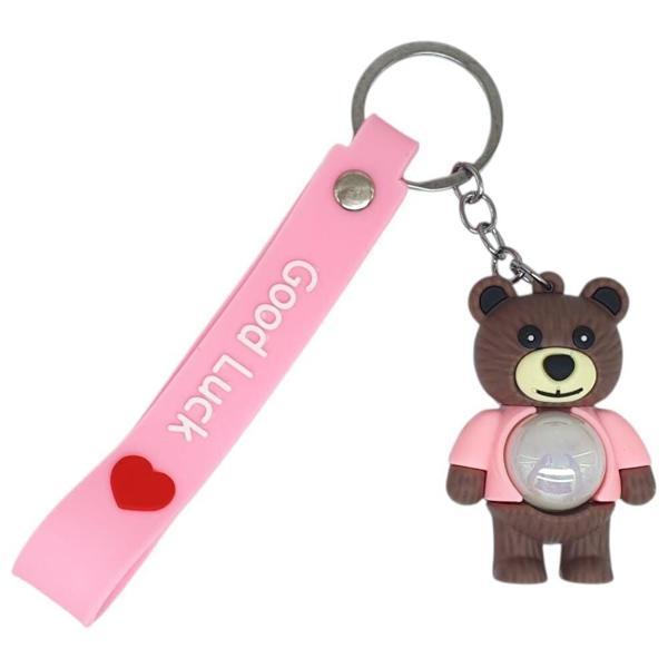 Figürlü ve Işıklı Silikon Anahtarlık -  Yogi - Pembe - Image 1