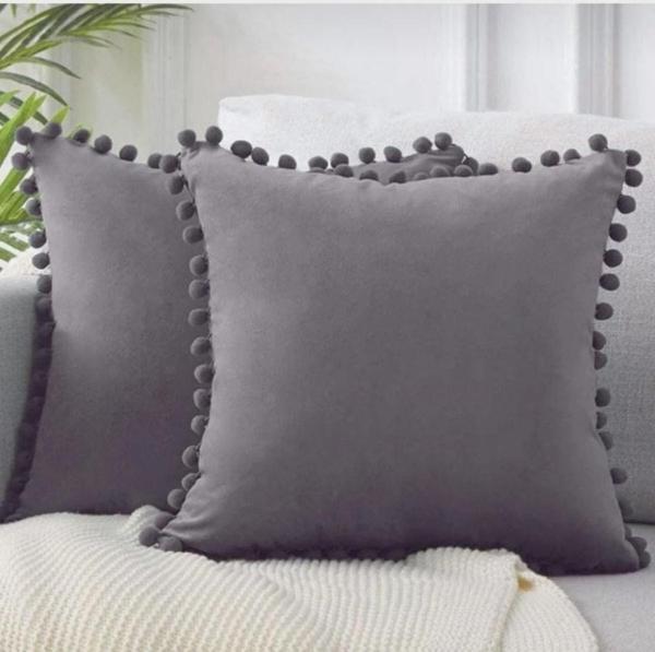 2'li ponponlu kırlent kılıf seti 40 x 40 - Image 1