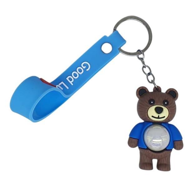 Figürlü ve Işıklı Silikon Anahtarlık -  Yogi - Mavi - Image 1