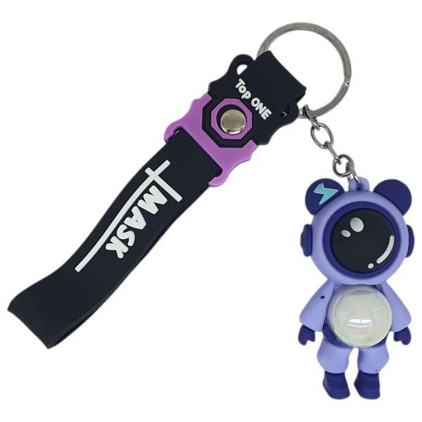Figürlü ve Işıklı Silikon Anahtarlık -  Astronot - Mor - Image 1