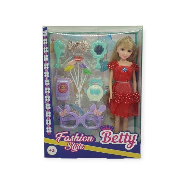 Güzellik Seti 7 Parça Aksesuarlı Bebek Seti - Kırmızı - Image 1