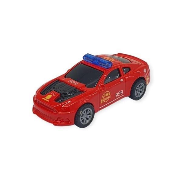Çek Bırak Metal Küçük Arabalar 8 cm - SH40031 - Kırmızı İtfaiye - Image 1
