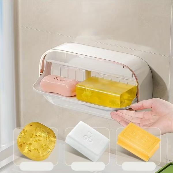 Kapaklı Ve Drenaj Bölmeli Duvara Monte Sabunluk  - Image 1