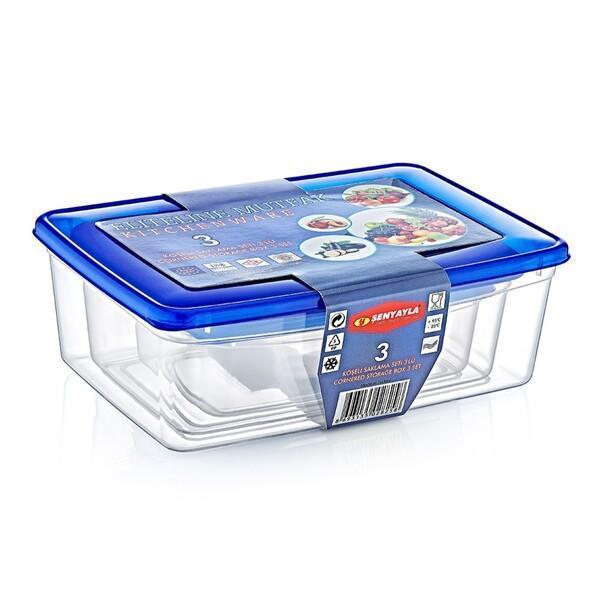 3'lü Köşeli Saklama Kabı Seti - Image 1