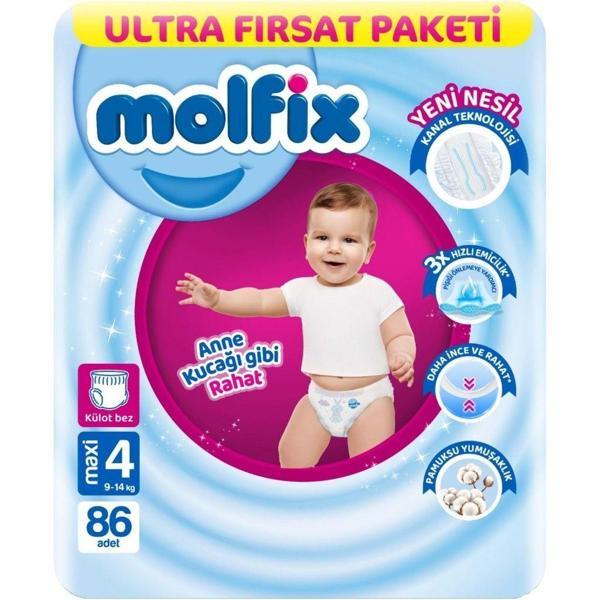Molfix Külot Bez Ultra Fırsat Paketi 4 Beden 9-14 Kg 86 Adet - Image 1
