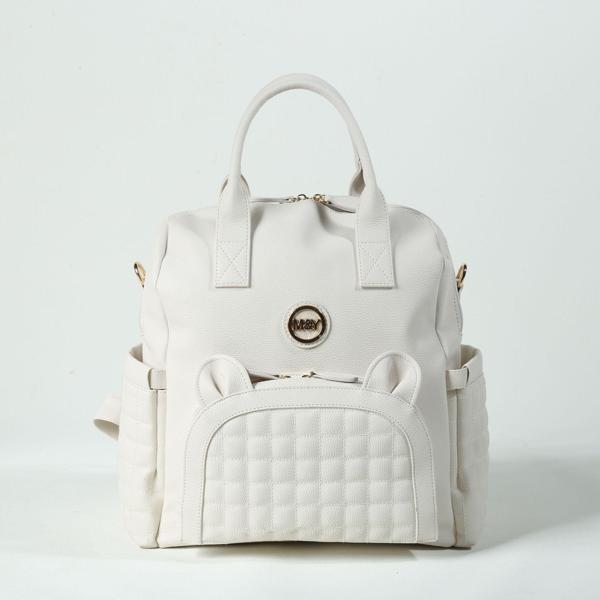 M&Y Kitty Deri Anne Bebek Bakım Sırt Çantası 7271 Krem - Image 1