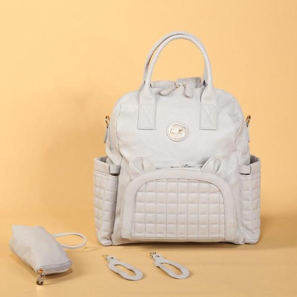 M&Y Kitty Deri Anne Bebek Bakım Sırt Çantası 7271 Gri - Image 1