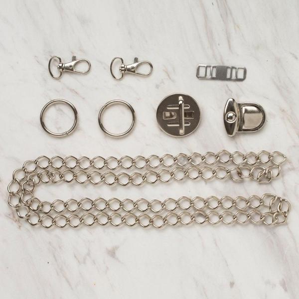 Loren Çanta Aksesuar Seti Gümüş - Image 1