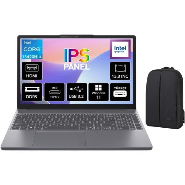 Ideapad Slim 3 Intel Core I5 13420H 8gb 512GB SSD Freedos 15.3" Wuxga IPS Taşınabilir Bilgisayar 83K1004ETR + Cimete Çan - Image 1