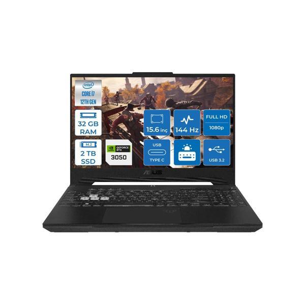 TUF Gaming F15 Intel Core i7 12700H 32GB 2TB SSD 4GB RTX3050 Freedos 15.6" FHD 144Hz Taşınabilir Bilgisayar FX507ZC4-HN0 - Image 1