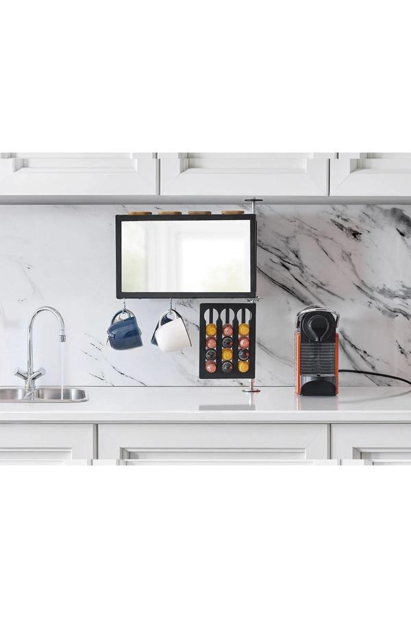 Baharat, Kapsul Nespresso, Bardak ve Mutfak Aksesuarları Düzenleyici Organizer Şık Ayna Kahve köşesi - Image 1