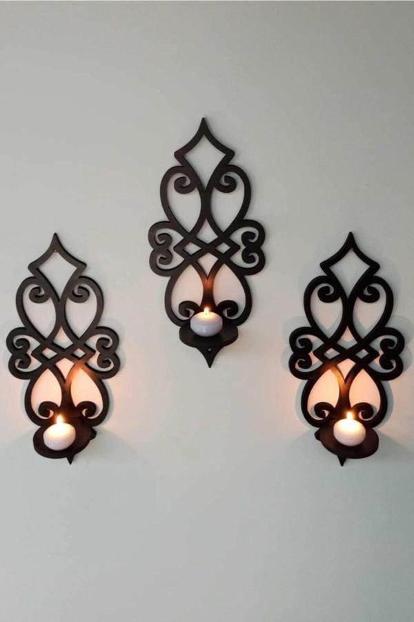 Ahşap 8mm Mdflam Duvar Mumluğu - Image 1