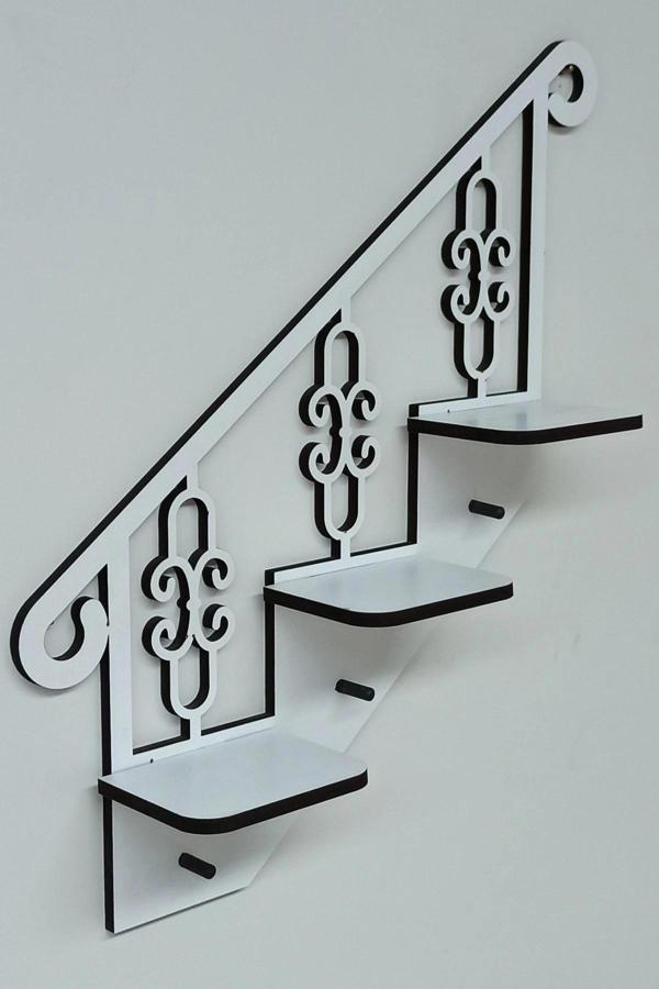 Beyaz Ahşap Dekoratif Anahtarlık Ve Çok Amaçlı Raf - Image 1