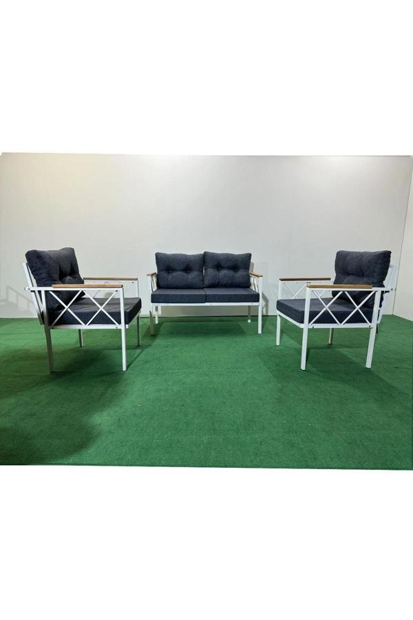 2+1+1 Beyaz profil Balkon-bahçe-kafe- Çay Seti-koltuk Takımı-oturma Grubu-ofis Koltuğu - Image 1