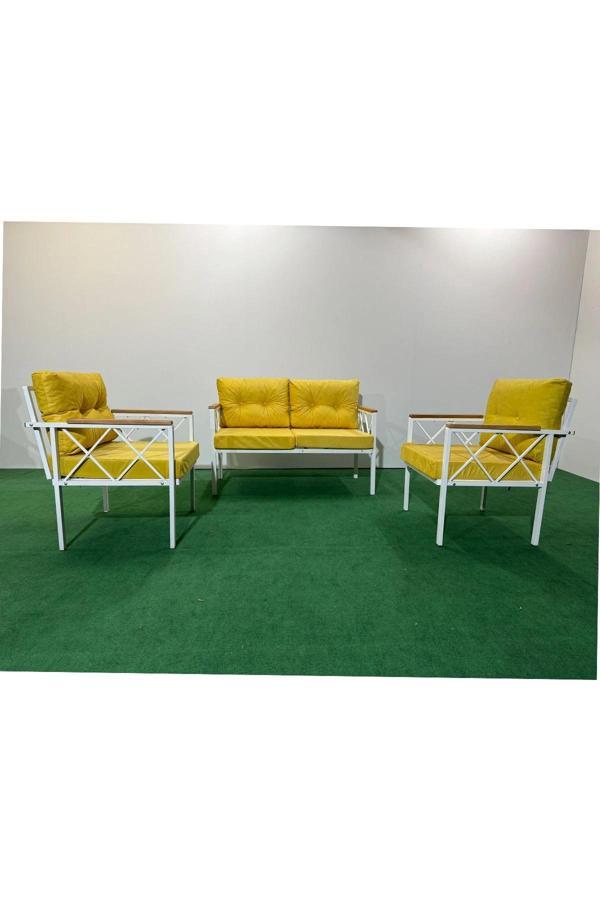 2+1+1 Beyaz profil Balkon-bahçe-kafe- Çay Seti-koltuk Takımı-oturma Grubu-ofis Koltuğu - Image 1
