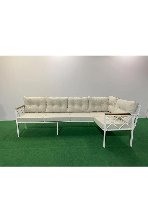 Köşe Koltuk Takımı , 3 2 Balkon-bahçe-kafe-çay Seti-koltuk Takımı-mutfak Köşesi Beyaz Profil - Image 1