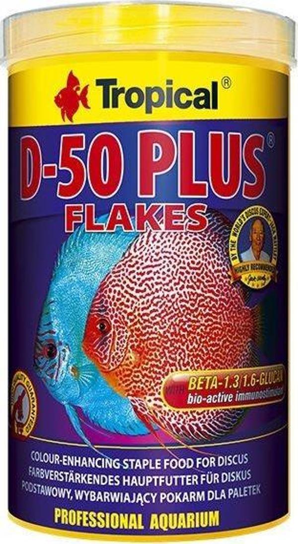 Tropical D-50 Plus Discus Balıkları için Renklendirici Pul Balık Yemi 250 Ml 50 Gr - Image 1