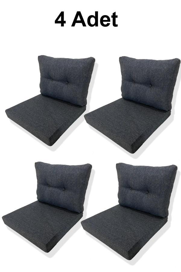 4 Adet Bahçe Balkon Mobilyası Minderi (4 ADET MİNDER, 4 ADET KIRLENT) - Image 1