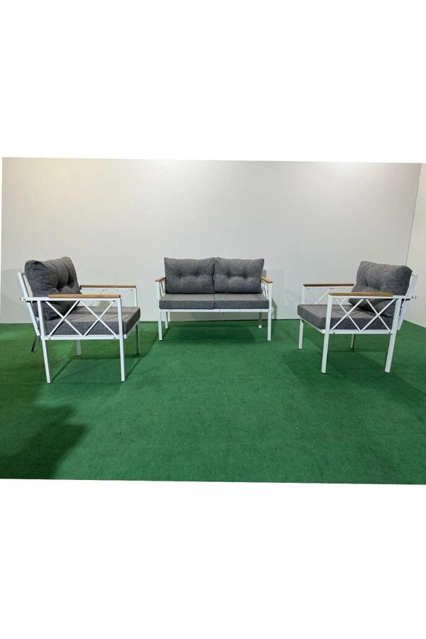 2+1+1 Beyaz profil Balkon-bahçe-kafe- Çay Seti-koltuk Takımı-oturma Grubu-ofis Koltuğu - Image 1