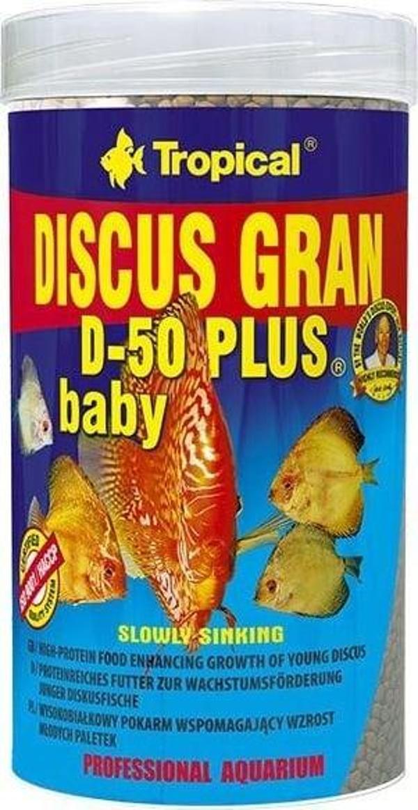 Tropical Discus Gran D-50 Plus Baby Yavru Discus Balıkları için Renklendirici Granül Balık Yemi 250 Ml - Image 1