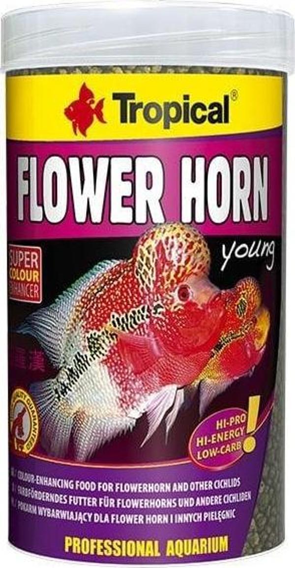 Tropical Flower Horn Young Pellet Genç Flower Horn Balıkları için Renklendirici Balık Yemi 1000 Ml 380 Gr - Image 1