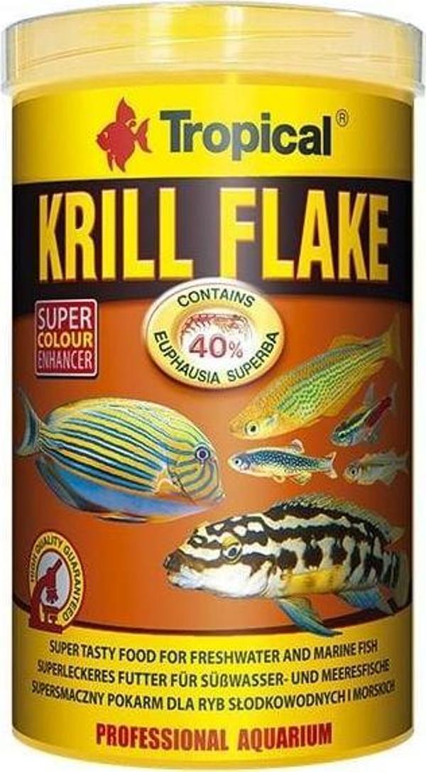Tropical Krill Flakes Tropikal Balıklar için Krill İçerikli Pul Balık Yemi 100 Ml 20 Gr - Image 1
