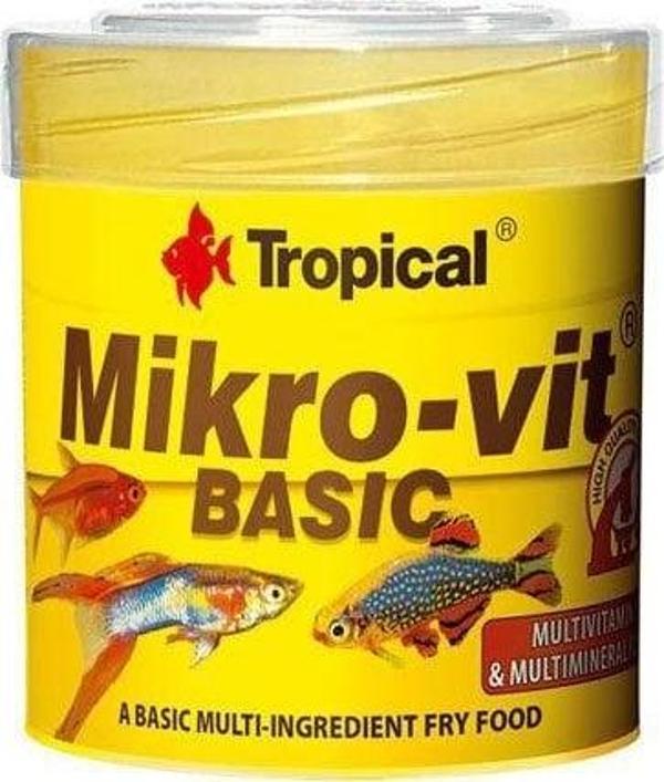 Tropical Mikro-Vit Basic Yavru Balıklar için Temel Yem Balık Yemi 50 Ml 32 Gr - Image 1