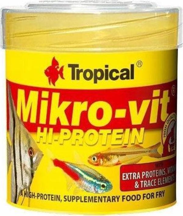Tropical Mikro-Vit Hı-Protein Yavru Balıklar için Yüksek Proteinli Balık Yemi 50 Ml 32 Gr - Image 1