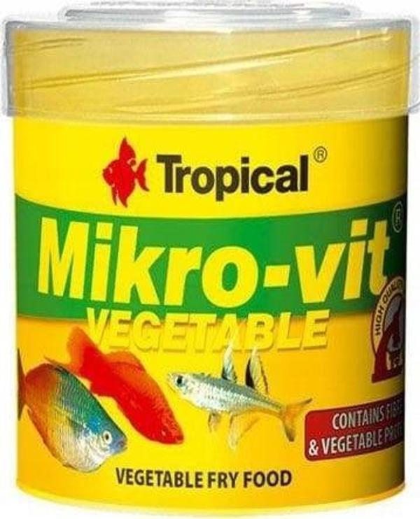Tropical Mikro-Vit Vegetable Yavru Balıklar için Bitkisel Balık Yemi 50 Ml 32 Gr - Image 1