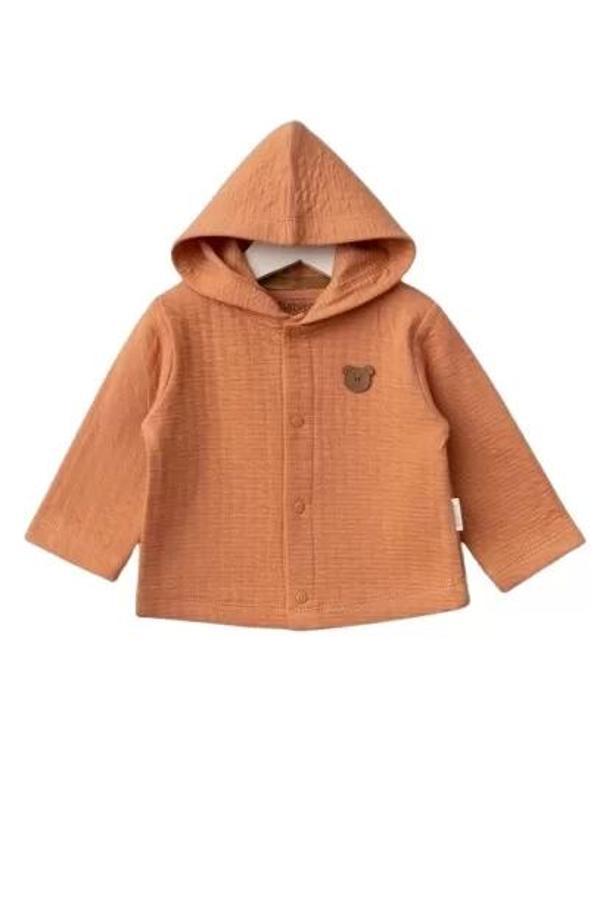 Kapüşonlu Bebek Hırka  Kiremit - Image 1