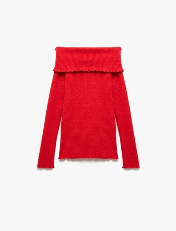 Koton Omzu Açık Uzun Kollu Kadın T-shirt 6WAL10086IK - Image 1