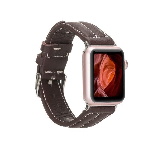 Apple Watch Uyumlu Deri Kordon 42-44-45mm NM3-AS3 Kahve - Image 1