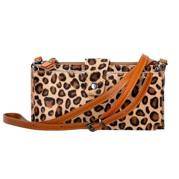 Lozan Strap 6.5 inch Uyumlu Deri Kartlıklı Kılıf LEO1 Leopar - Image 1