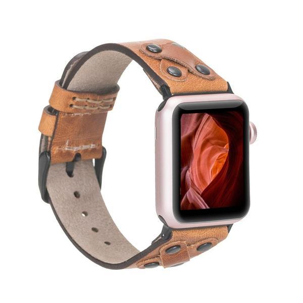 Apple Watch Uyumlu Deri Kordon Cross 42-44-45mm BT V18 - Image 1