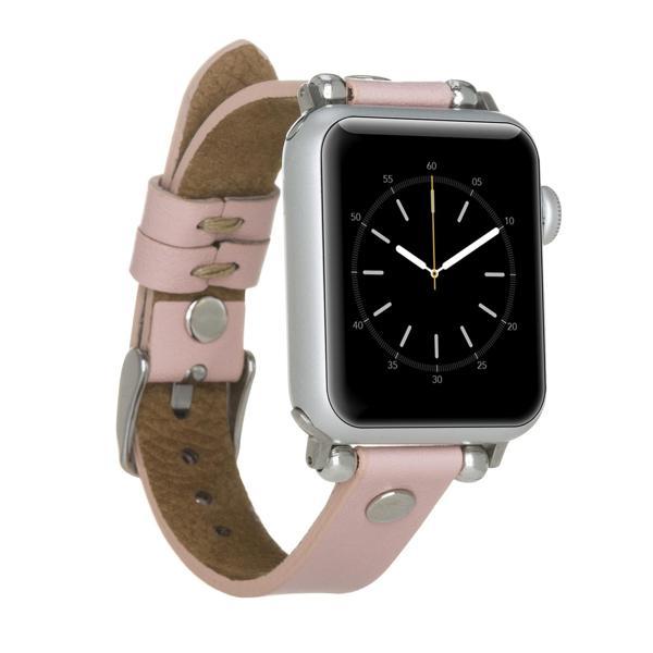 Apple Watch Uyumlu Deri Kordon 38-40-41mm ST NU2 Pembe - Image 1