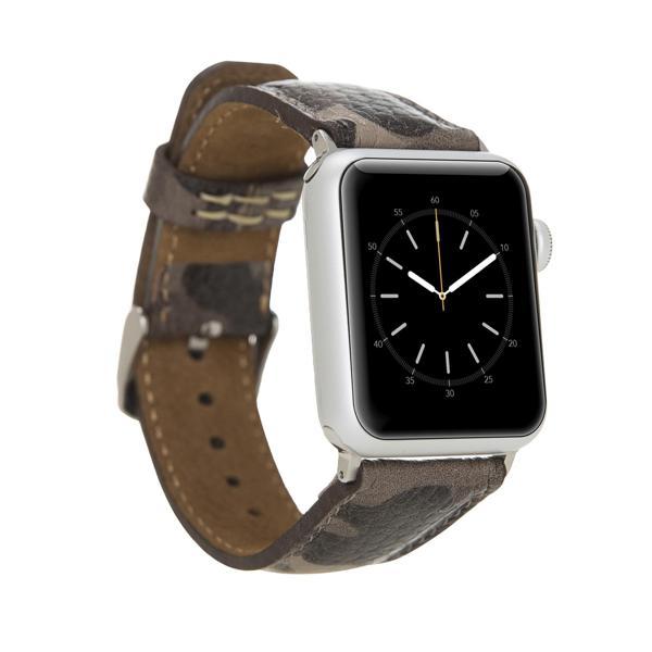 Apple Watch Uyumlu Deri Kordon 42-44-45mm Kamuflaj Bej - Image 1