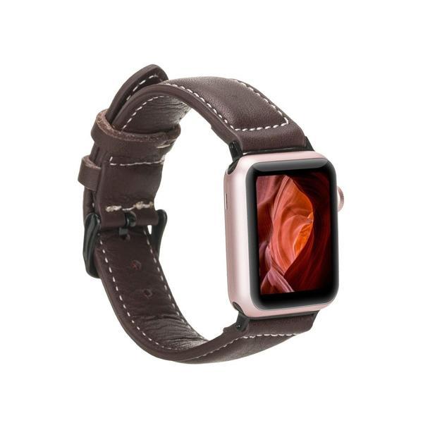 Apple Watch Uyumlu Deri Kordon 42-44-45mm NM1-AS3 Kahve - Image 1
