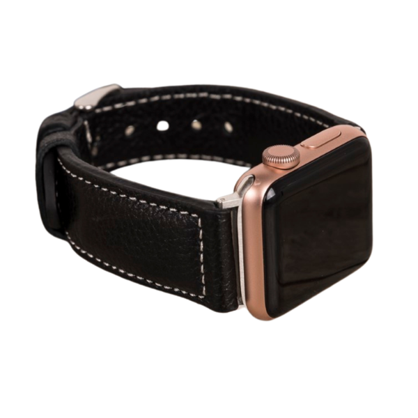 Apple Watch Uyumlu Deri Kordon 42-44-45mm NM4-AS1 Siyah - Image 1