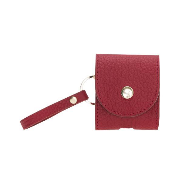 Apple AirPods 2.nesil Uyumlu Deri Kılıf Mai Snap ERC2 Kırmızı - Image 1