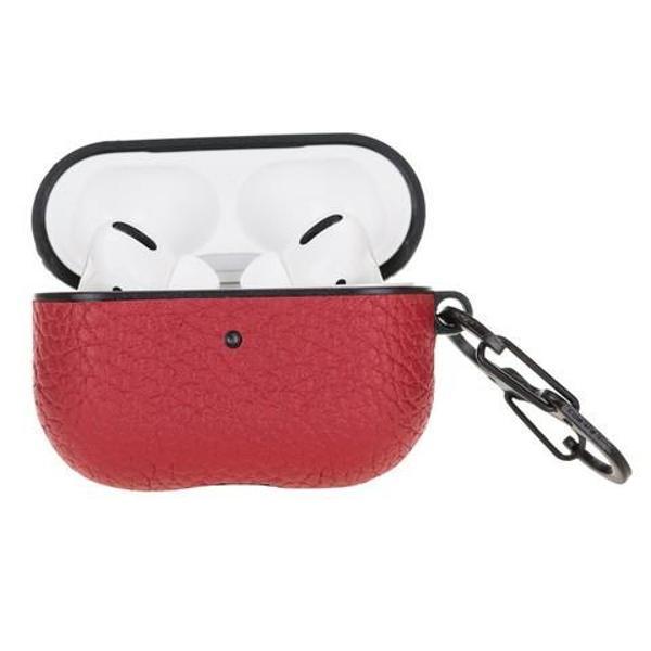Apple AirPods Pro Uyumlu Deri Kılıf Juni ERC2 Kırmızı - Image 1