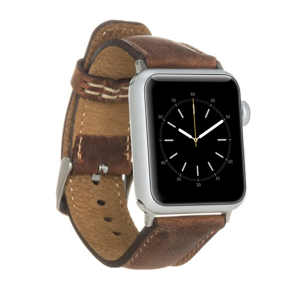 Apple Watch Uyumlu Deri Kordon 42-44-45mm G2 Kahverengi - Image 1