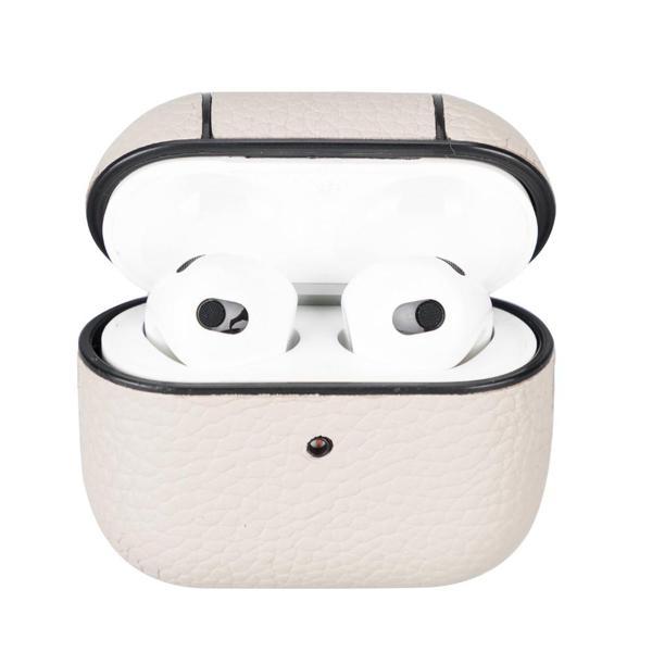 Apple AirPods 3.nesil Uyumlu Deri Kılıf Juni ERC3 Bej - Image 1