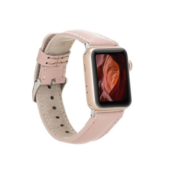 Apple Watch Uyumlu Deri Kordon 42-44-45mm NU2 Pembe - Image 1