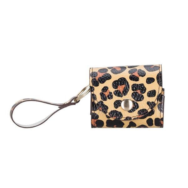 Apple AirPods 3.nesil Uyumlu Deri Kılıf Mai Snap Leopar - Image 1